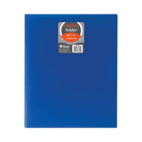 Picture of Two-Pocket Heavyweight Poly Portfolio Folder, 11 x 8.5, Blue, 25/Box