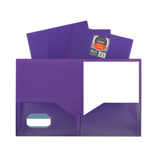 Picture of Two-Pocket Heavyweight Poly Portfolio Folder, 11 x 8.5, Purple, 25/Box