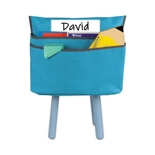 Picture of Chair Cubbies for Most Classroom Chair Styles, Medium, 16.37" x 13.5", Fabric/Vinyl, Seaside Blue