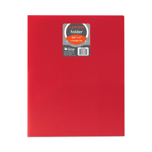 Picture of Two-Pocket Heavyweight Poly Portfolio Folder, 11 x 8.5, Red, 25/Box