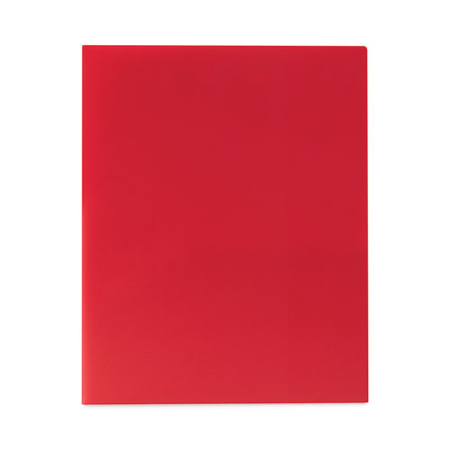 Picture of Two-Pocket Heavyweight Poly Portfolio Folder, 11 x 8.5, Red, 25/Box