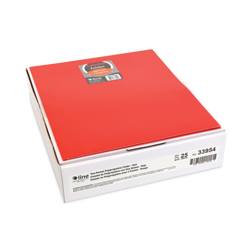 Picture of Two-Pocket Heavyweight Poly Portfolio Folder, 11 x 8.5, Red, 25/Box