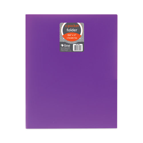 Picture of Two-Pocket Heavyweight Poly Portfolio Folder, 11 x 8.5, Purple, 25/Box