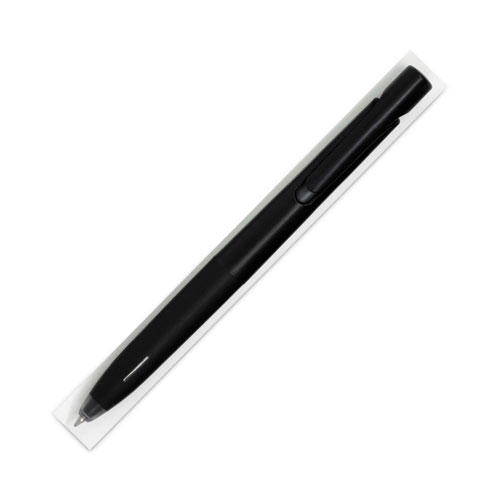 Picture of bLen Gel Pen, Retractable, Fine 0.7 mm, Black Ink, Black Barrel, Dozen