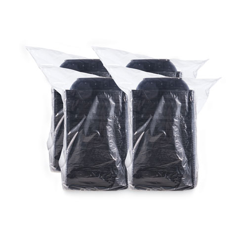 Picture of PresentaBowls Pro Black Square Bowls, 32 oz, 8.5 x 8.5 x 2, Plastic, 63/Bag, 4 Bags/Carton