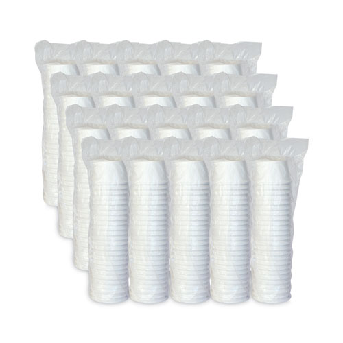 Picture of Flexstyle Double Poly Paper Containers, 8 oz, White, Paper, 25/Pack, 20 Packs/Carton