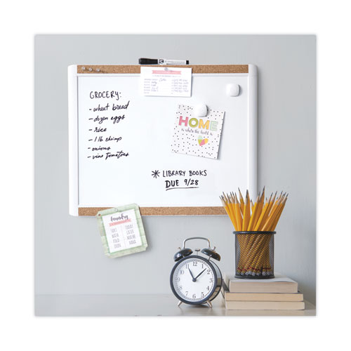 Picture of PINIT Magnetic Dry Erase Board with Plastic Frame, 20" x 16", White Surface, White Plastic Frame