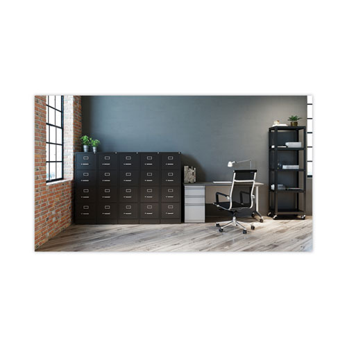 Picture of Four-Drawer Economy Vertical File, Letter-Size File Drawers, 15" x 26.5" x 52", Black