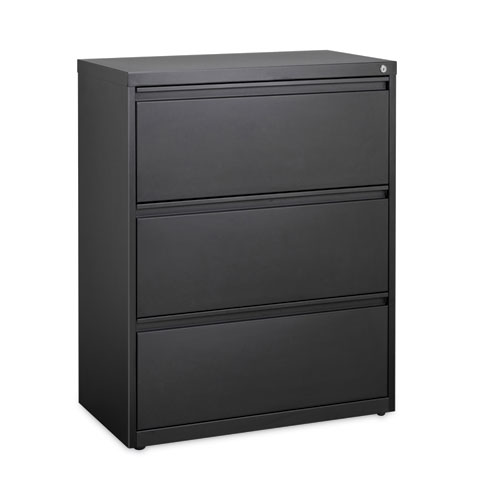 Picture of Lateral File, Three Legal/Letter/A4-Size File Drawers, 30" x 18.62" x 40.25", Black