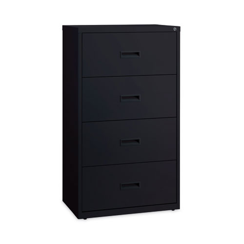 Picture of Lateral File Cabinet, 4 Letter/Legal/A4-Size File Drawers, Black, 30 x 18.62 x 52.5
