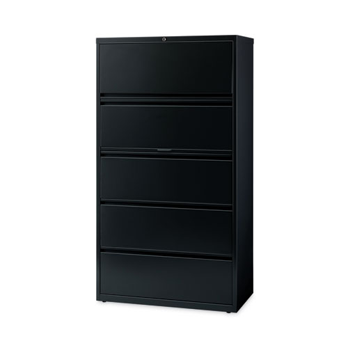 Picture of Lateral File Cabinet, 5 Letter/Legal/A4-Size File Drawers, Black, 36 x 18.62 x 67.62