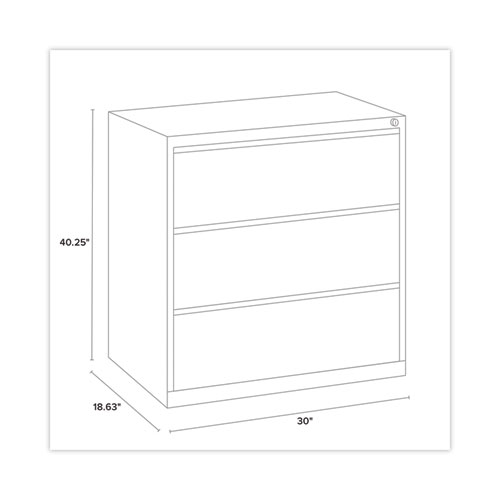 Picture of Lateral File, Three Legal/Letter/A4-Size File Drawers, 30" x 18.62" x 40.25", Black