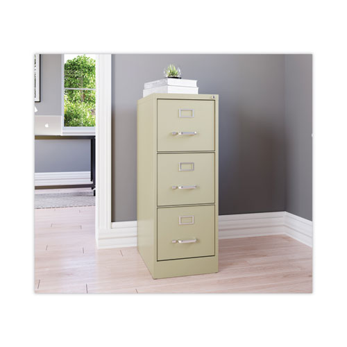 Picture of Three-Drawer Economy Vertical File, Letter-Size File Drawers, 15" x 22" x 40.19", Putty