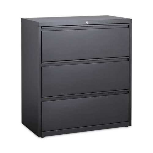 Picture of Lateral File Cabinet, 3 Letter/Legal/A4-Size File Drawers, Charcoal, 36 x 18.62 x 40.25