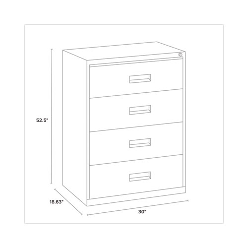 Picture of Lateral File Cabinet, 4 Letter/Legal/A4-Size File Drawers, Black, 30 x 18.62 x 52.5