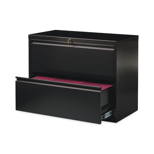 Picture of Lateral File Cabinet, 2 Letter/Legal/A4-Size File Drawers, Black, 36 x 18.62 x 28