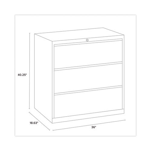 Picture of Lateral File Cabinet, 3 Letter/Legal/A4-Size File Drawers, Black, 36 x 18.62 x 40.25