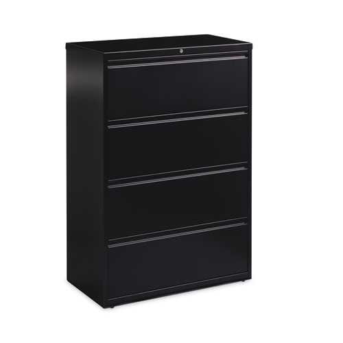 Picture of Lateral File Cabinet, 4 Letter/Legal/A4-Size File Drawers, Black, 36 x 18.62 x 52.5