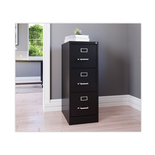 Picture of Three-Drawer Economy Vertical File, Letter-Size File Drawers, 15" x 22" x 40.19", Black