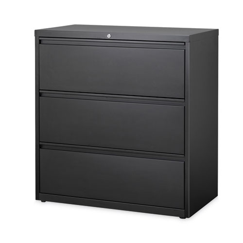 Picture of Lateral File Cabinet, 3 Letter/Legal/A4-Size File Drawers, Black, 36 x 18.62 x 40.25