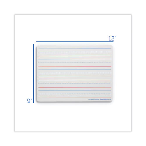 Picture of Two-Sided Red/Blue Ruled Dry Erase Board, 12" x 9", White Surface, 24/Pack