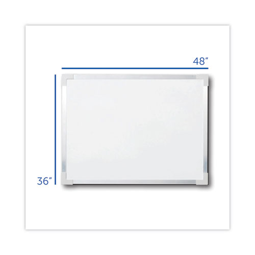 Picture of Framed Dry Erase Board, 48" x 36", White Surface, Satin Aluminum Frame