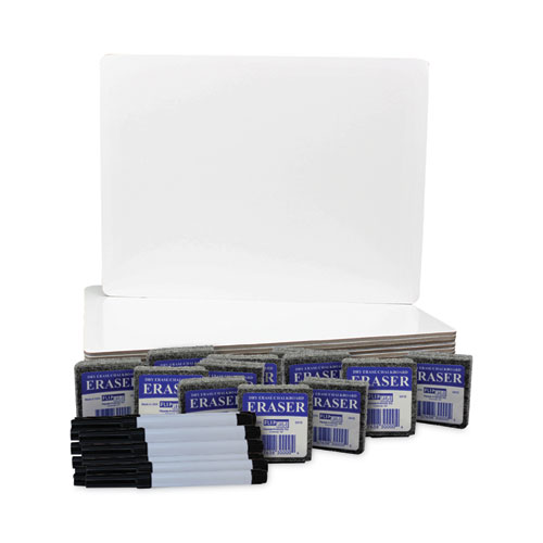 Picture of Magnetic Dry Erase Board Set, 12" x 9", White Surface, 12/Pack