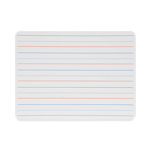 Picture of Magnetic Two-Sided Red and Blue Ruled Dry Erase Board, 12 x 9, Ruled White Front/Unruled White Back, 12/Pack