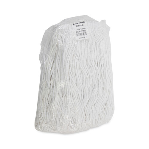 Picture of Premium Cut-End Wet Mop Heads, Rayon, 16oz, White, 12/Carton