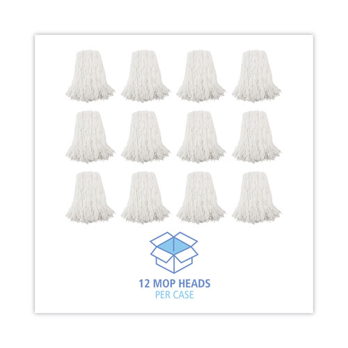 Picture of Premium Cut-End Wet Mop Heads, Rayon, 16oz, White, 12/Carton