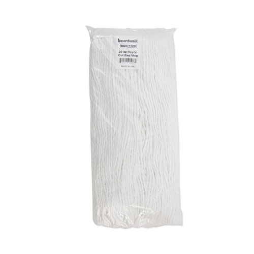 Picture of Premium Cut-End Wet Mop Heads, Rayon, 20oz, White, 12/Carton