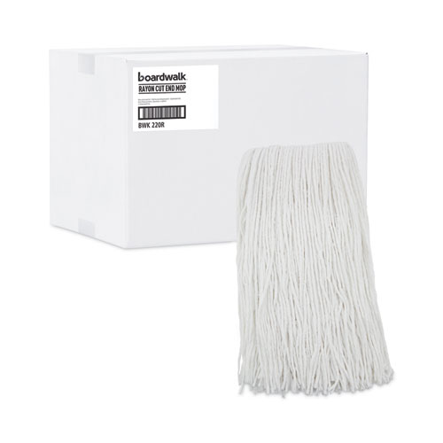 Picture of Premium Cut-End Wet Mop Heads, Rayon, 20oz, White, 12/Carton