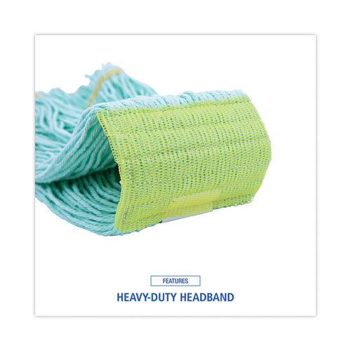 Picture of EcoMop Looped-End Mop Head, Recycled Fibers, Medium Size, Green