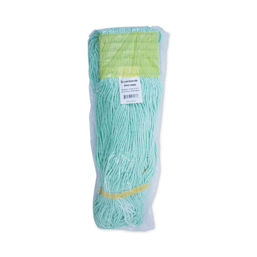 Picture of EcoMop Looped-End Mop Head, Recycled Fibers, Medium Size, Green