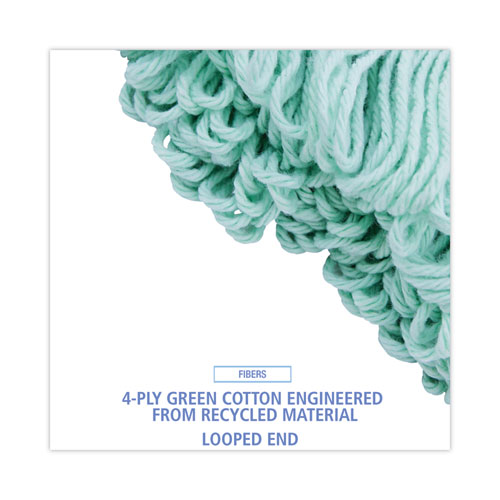 Picture of EcoMop Looped-End Mop Head, Recycled Fibers, Extra Large Size, Green