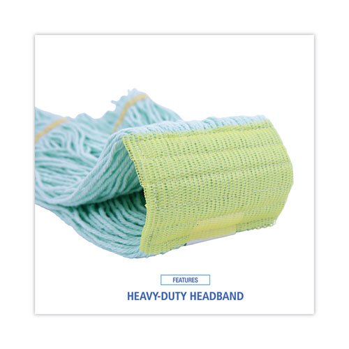 Picture of EcoMop Looped-End Mop Head, Recycled Fibers, Extra Large Size, Green, 12/CT