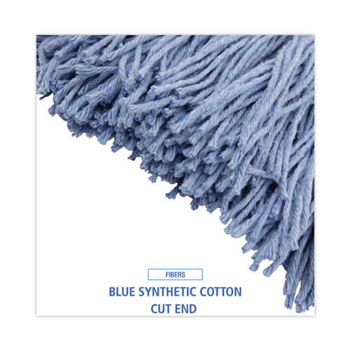 Picture of Mop Head, Standard Head, Cotton/Synthetic Fiber, Cut-End, #24, Blue, 12/Carton