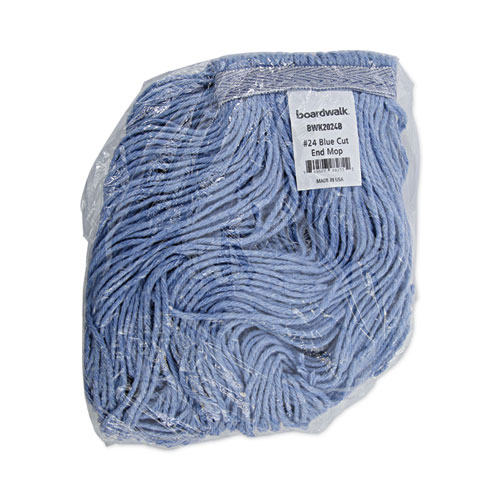 Picture of Mop Head, Standard Head, Cotton/Synthetic Fiber, Cut-End, #24, Blue, 12/Carton