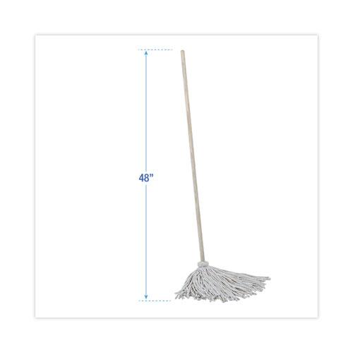 Picture of Handle/Deck Mops, #16 White Cotton Head, 48" Natural Wood Handle