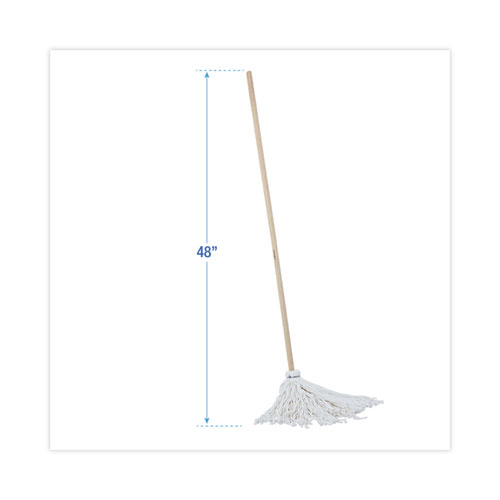 Picture of Handle/Deck Mops, #16 White Rayon Head, 48" Natural Wood Handle