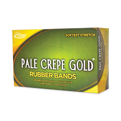 Picture of Pale Crepe Gold Rubber Bands, Size 64, 0.04" Gauge, Golden Crepe, 1 lb Box, 490/Box