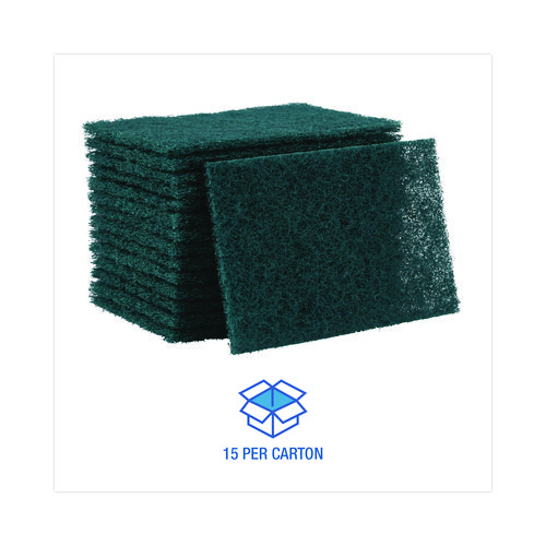 Picture of Heavy-Duty Scouring Pad, 6 x 9, Green, 15/Carton