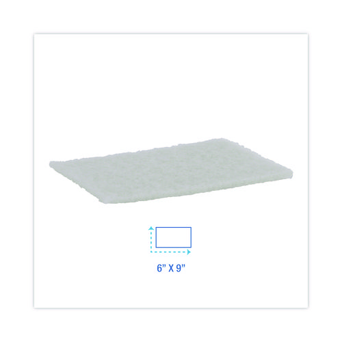 Picture of Light-Duty Scouring Pad, 6 x 9, White, 20/Carton