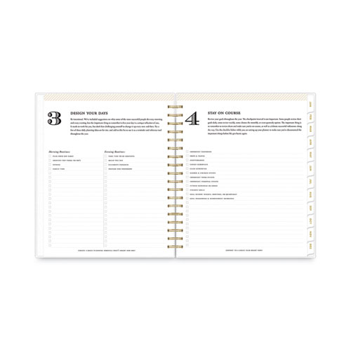 Picture of Day Designer Daily/Monthly Frosted Planner, Rugby Stripe Artwork, 10 x 8, Black/White Cover, 12-Month (July-June): 2024-2025