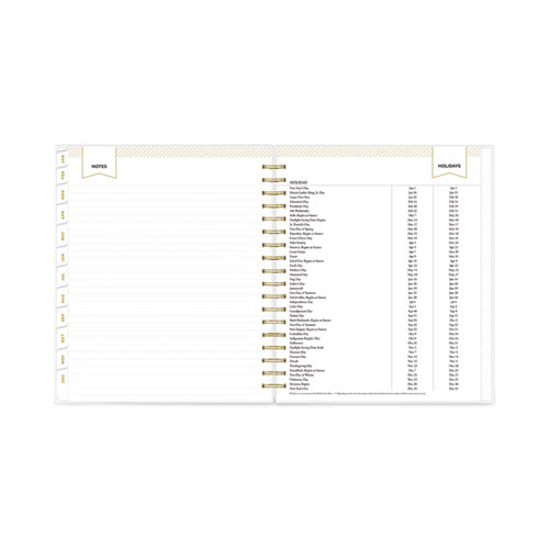 Picture of Day Designer Daily/Monthly Frosted Planner, Rugby Stripe Artwork, 10 x 8, Black/White Cover, 12-Month (July-June): 2024-2025