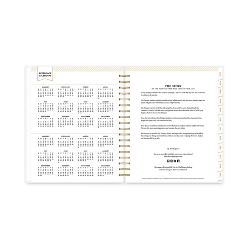 Picture of Day Designer Daily/Monthly Frosted Planner, Rugby Stripe Artwork, 10 x 8, Black/White Cover, 12-Month (July-June): 2024-2025