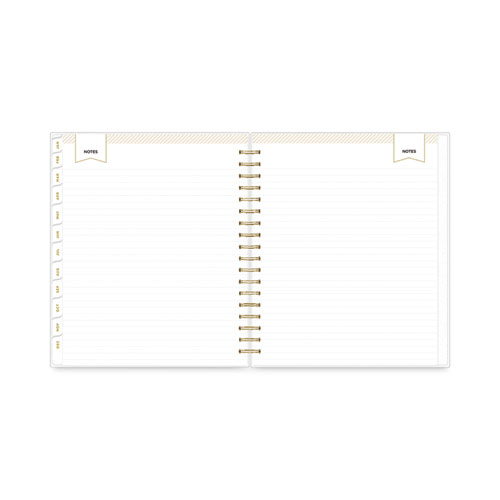 Picture of Day Designer Daily/Monthly Frosted Planner, Rugby Stripe Artwork, 10 x 8, Black/White Cover, 12-Month (July-June): 2024-2025