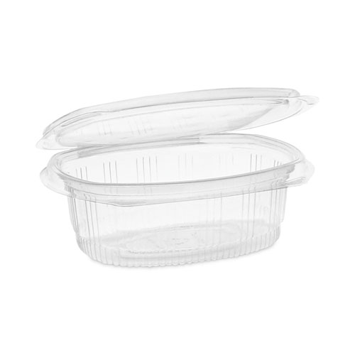 Picture of EarthChoice Recycled PET Hinged Container, 16 oz, 4.92 x 5.87 x 2.48, Clear, Plastic, 200/Carton