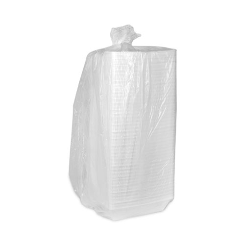 Picture of Foam Hinged Lid Containers, Single Tab Lock Hoagie, 9.75 x 5 x 3.25, White, 560/Carton