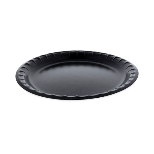 Picture of Placesetter Deluxe Laminated Foam Dinnerware, Plate, 10.25" dia, Black, 540/Carton
